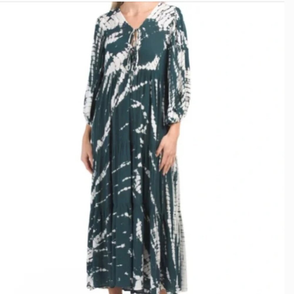 Young Fabulous & Broke Green and White Maxi Dress
